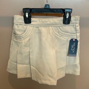 Nautica Girls School Uniform Skort-Scooter Khaki